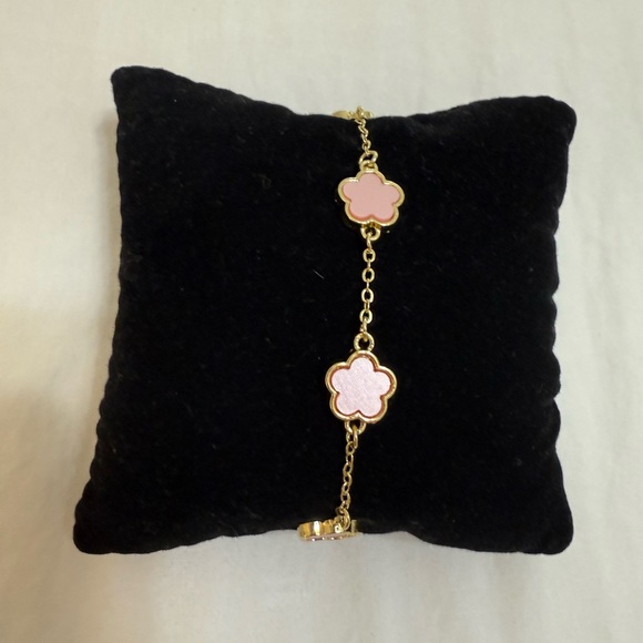 NWT Gold and Pink Flower Bracelet (Kids) - Picture 2 of 5